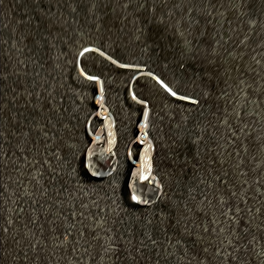 Elegant Silver Crystal Drop Earrings